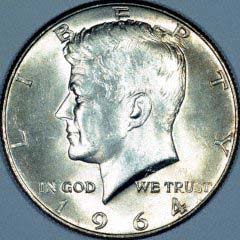 JFK half dollar from 1964