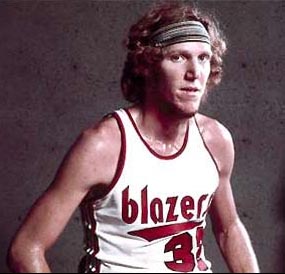 bill walton in a vintage blazers jersey