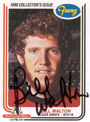 a signed bill walton basketball card