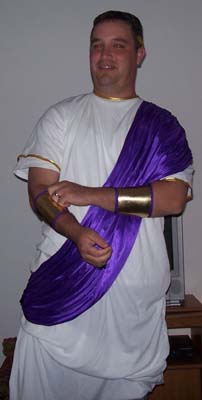 My mighty arms are irritable under the stress of these Roman arm bands