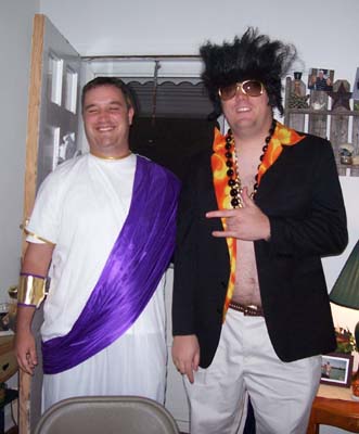 even though in history they are a 100 years apart, Elvis and Caesar put aside the anachronisms and hung out together